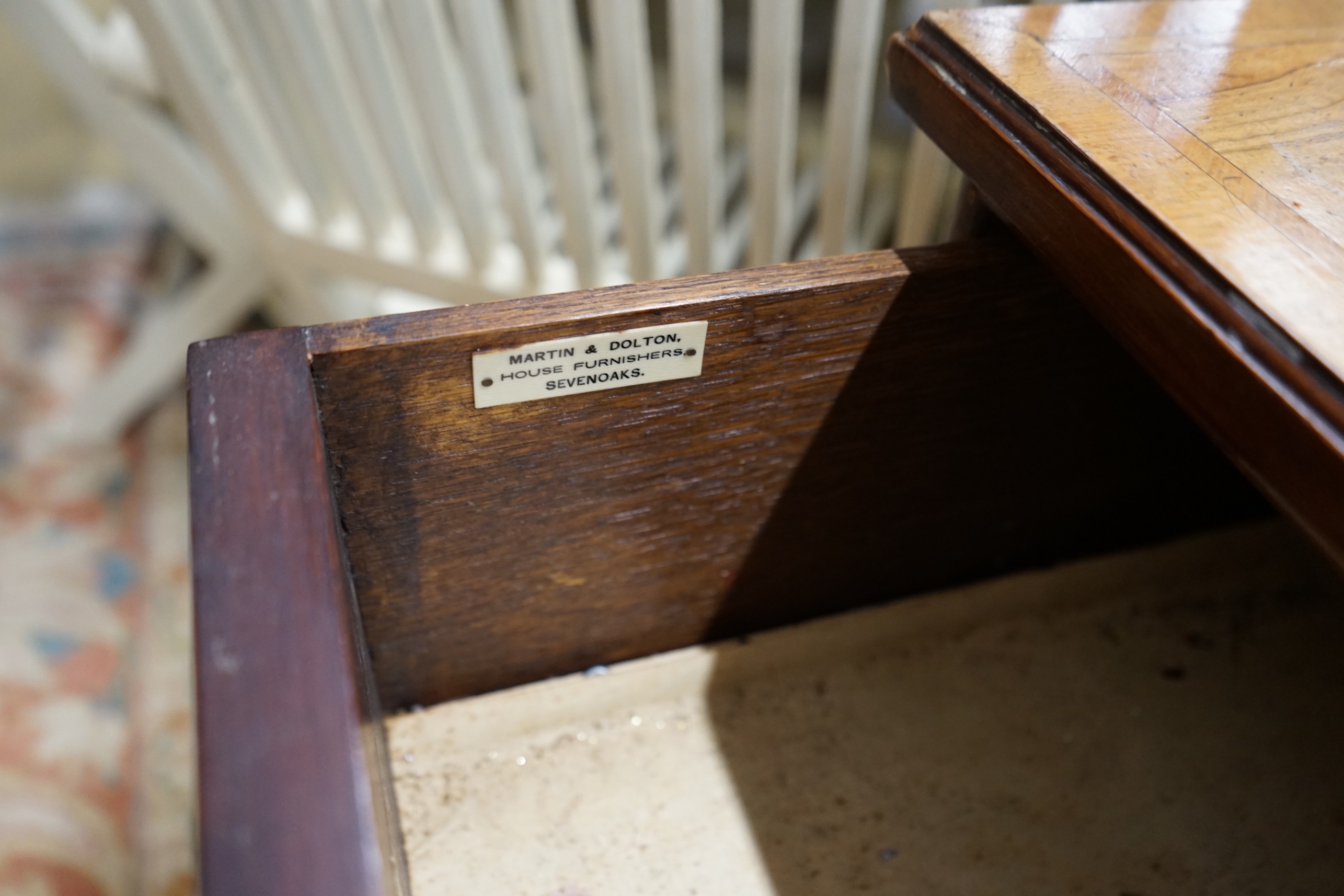 A small George II style walnut chest, width 76cm, depth 41cm, height 76cm